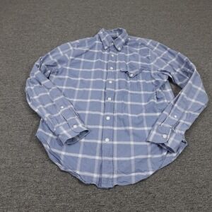 Abercrombie & Fitch Shirt Mens Large Blue Plaid Button Down Long Sleeve Cotton